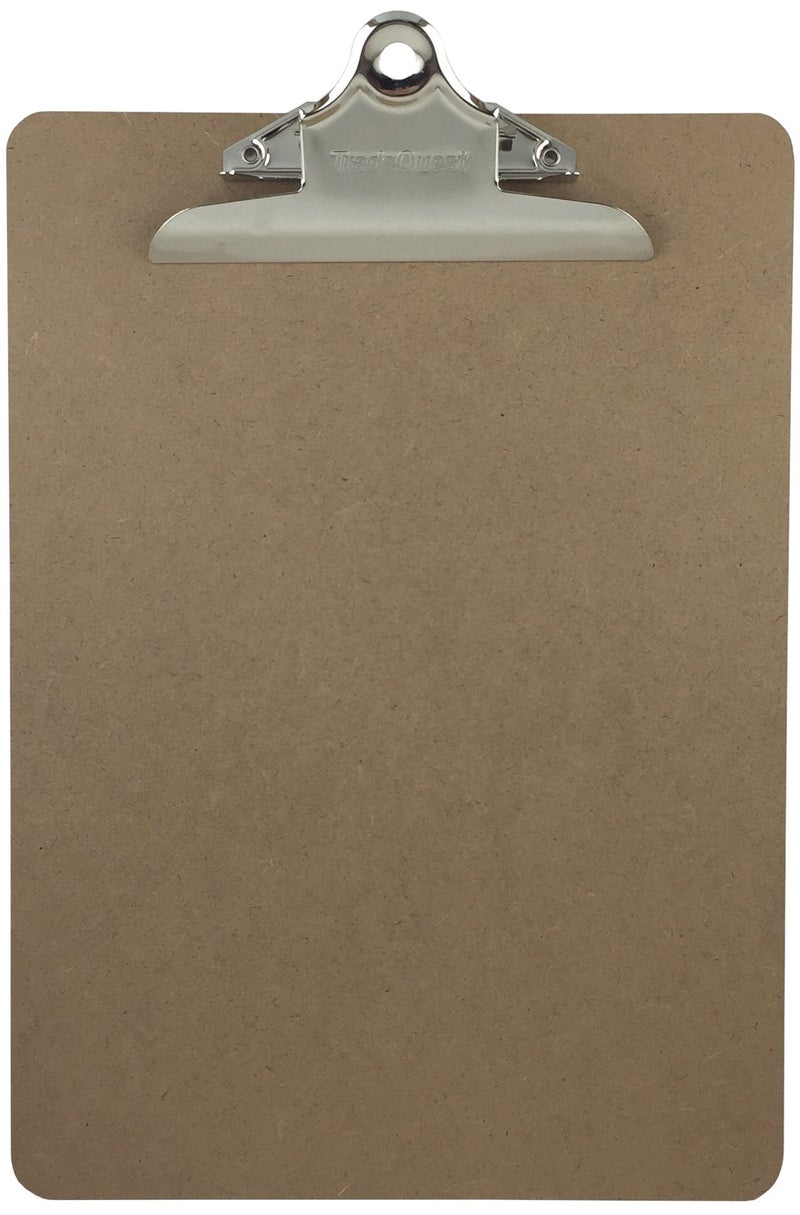 Trade Quest Letter Size Clipboards 9'' x 12.5'' Standard Clip Hardboard (Pack of 12) - Image 2